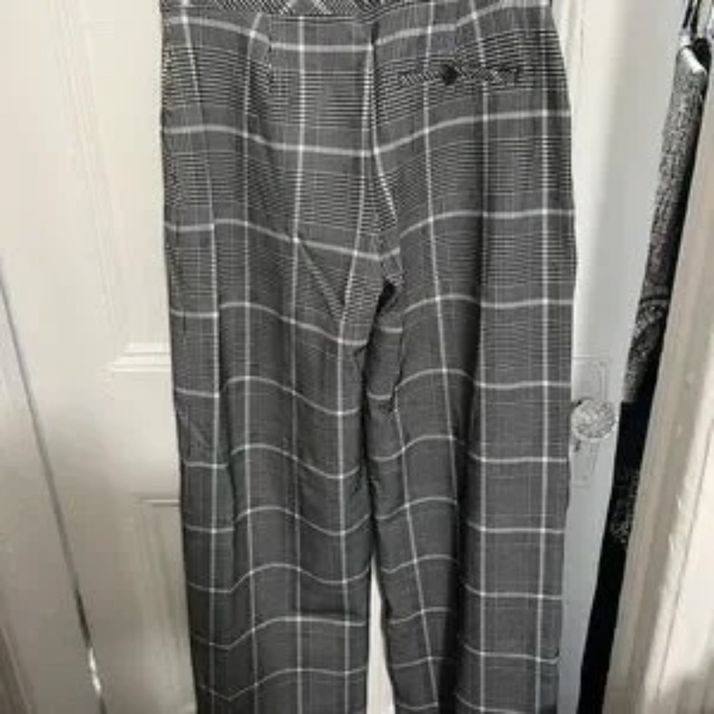 SPANX Black and White Plaid Women's Trousers